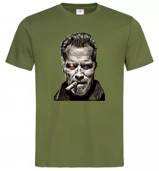 Чоловіча футболка Шварценеггер термінатор Оливковий фото