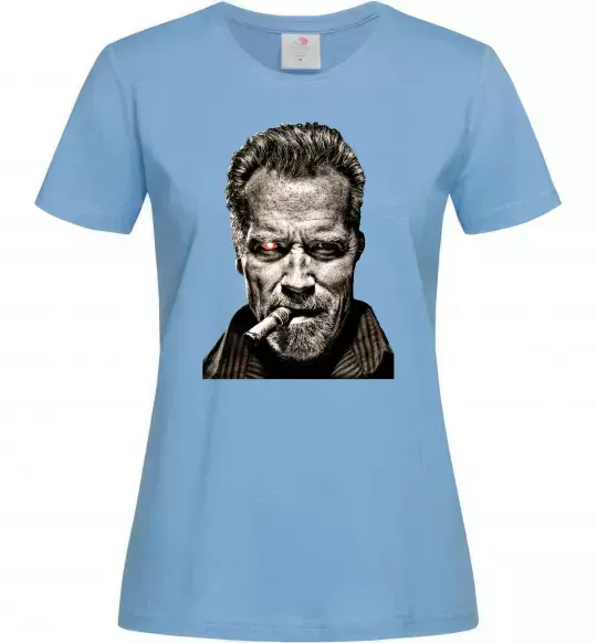 Женская футболка Шварценеггер термінатор Голубой фото