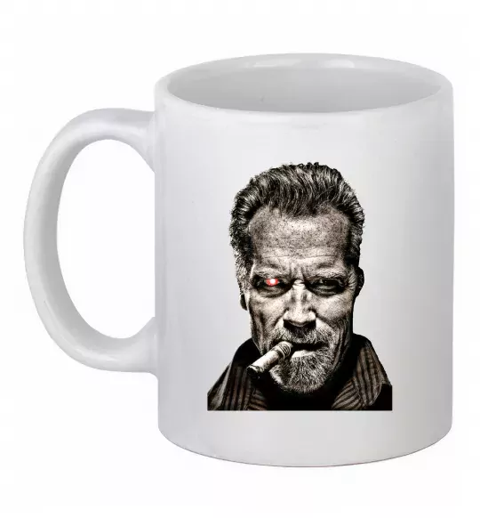 Чашка керамическая Шварценеггер термінатор Белый фото