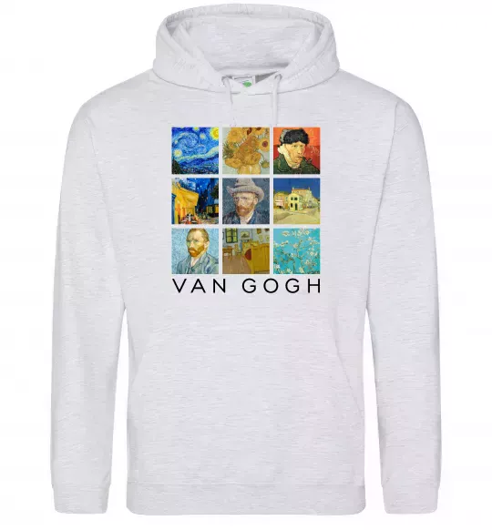 Чоловіча толстовка (худі) Van Gogh Сірий меланж фото