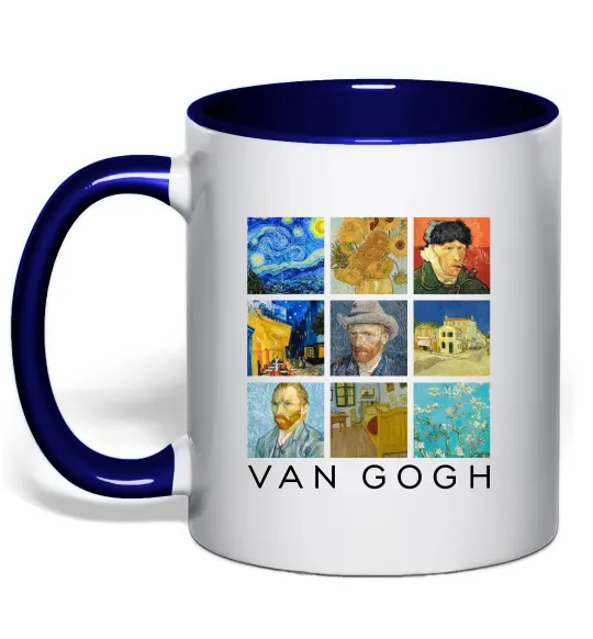 Чашка з кольоровою ручкою Van Gogh Глибокий темно-синій фото