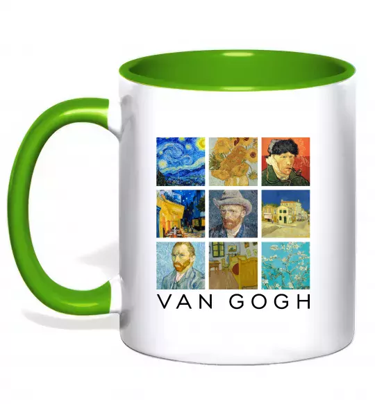 Чашка з кольоровою ручкою Van Gogh Зелений фото