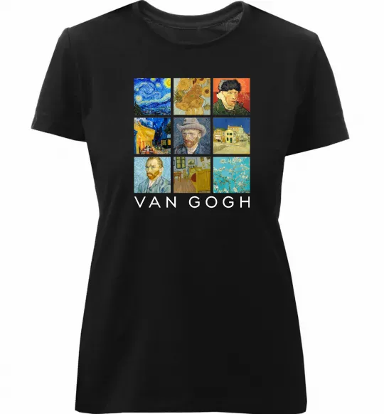 Женская премиум футболка Van Gogh Черный фото