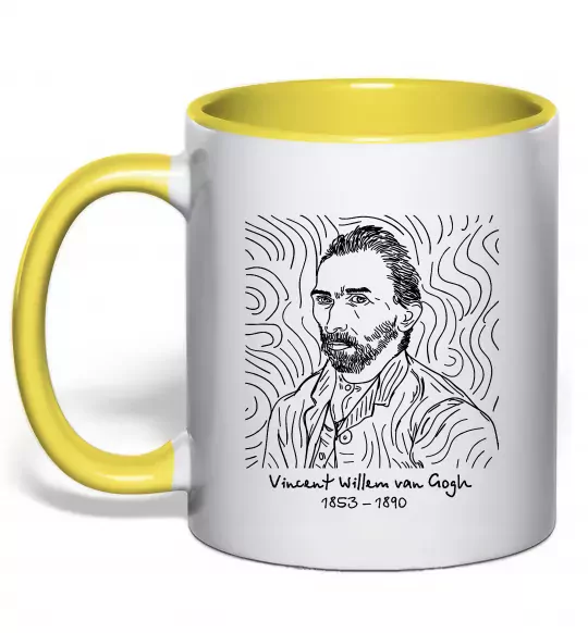Чашка с цветной ручкой Vincent van Gogh Солнечно желтый фото