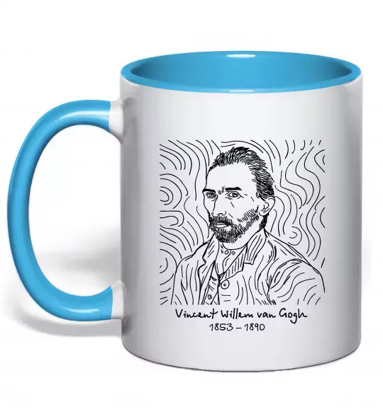 Чашка с цветной ручкой Vincent van Gogh Голубой фото