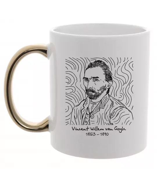 Чашка с цветной ручкой Vincent van Gogh Золото фото