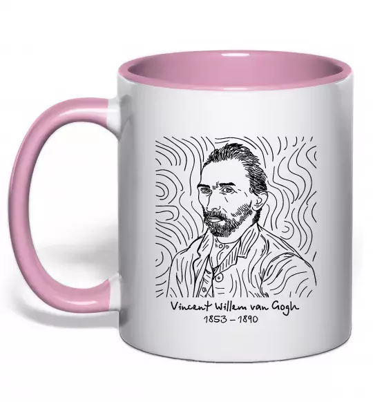 Чашка с цветной ручкой Vincent van Gogh Нежно розовый фото