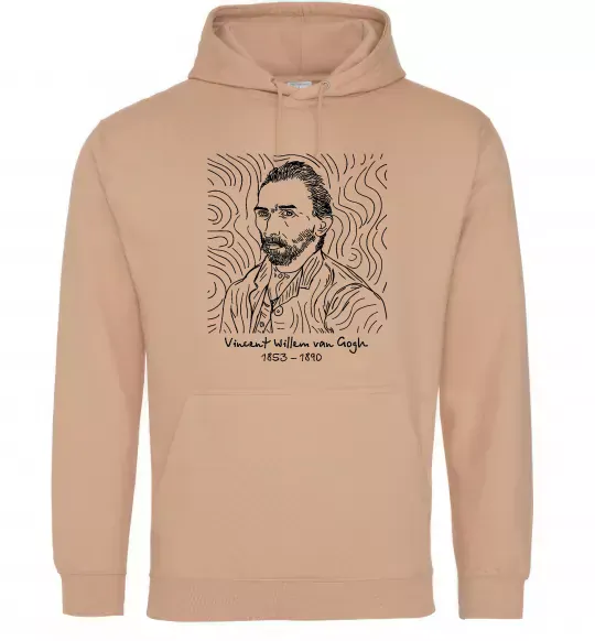 Мужская толстовка (худи) Vincent van Gogh Песочный фото