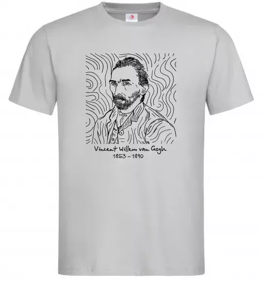 Мужская футболка Vincent van Gogh Серый фото