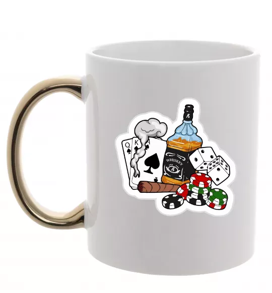 Чашка з кольоровою ручкою Набір п'ятниці Золото фото