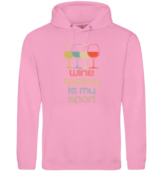 Мужская толстовка (худи) Wine tasting is my sport Розовый фото