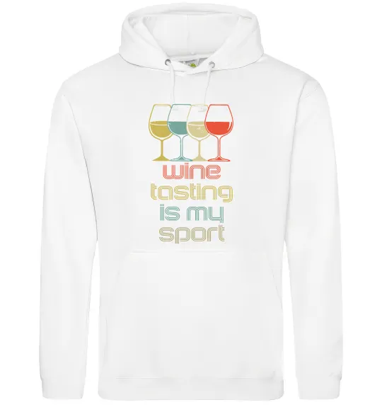 Жіноча толстовка (худі) Wine tasting is my sport Білий фото