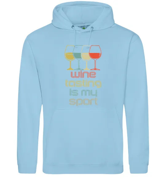 Жіноча толстовка (худі) Wine tasting is my sport Блакитний фото