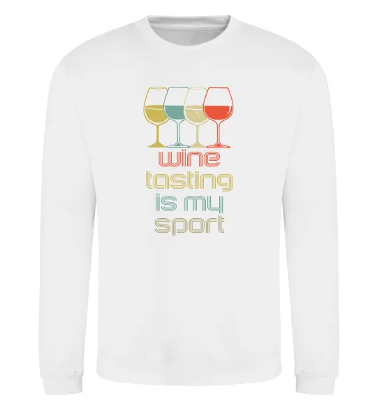 Свитшот Wine tasting is my sport Белый фото
