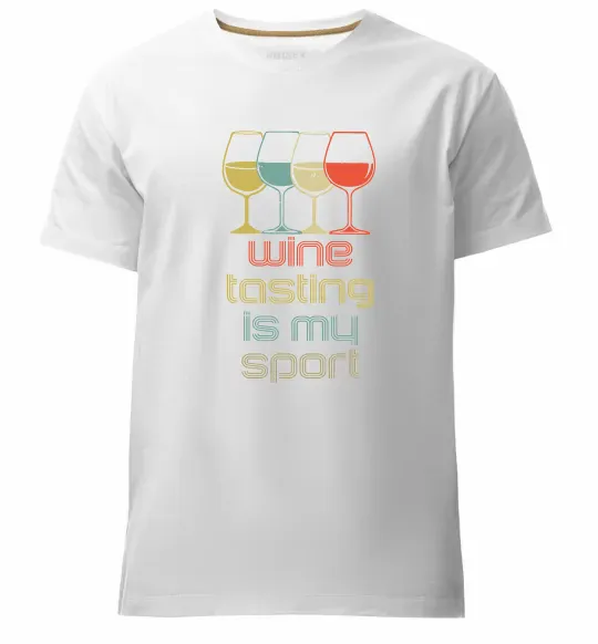 Чоловіча преміум футболка Wine tasting is my sport Білий фото