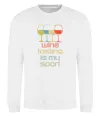 Світшот Wine tasting is my sport Білий Світшот Wine tasting is my sport Білий фото