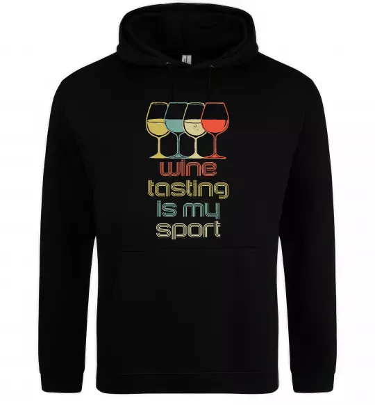 Жіноча толстовка (худі) Wine tasting is my sport Чорний фото