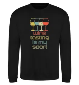 Світшот Wine tasting is my sport Чорний фото