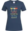 Жіноча футболка Wine tasting is my sport Темно-синій фото