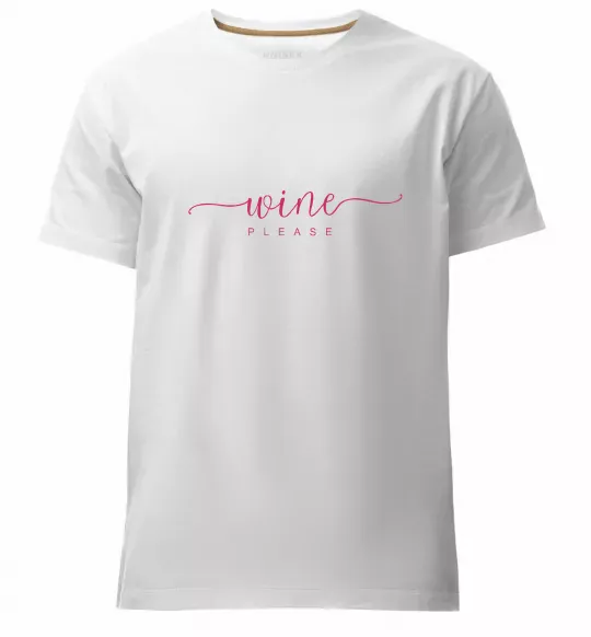 Мужская премиум футболка Wine please Белый фото
