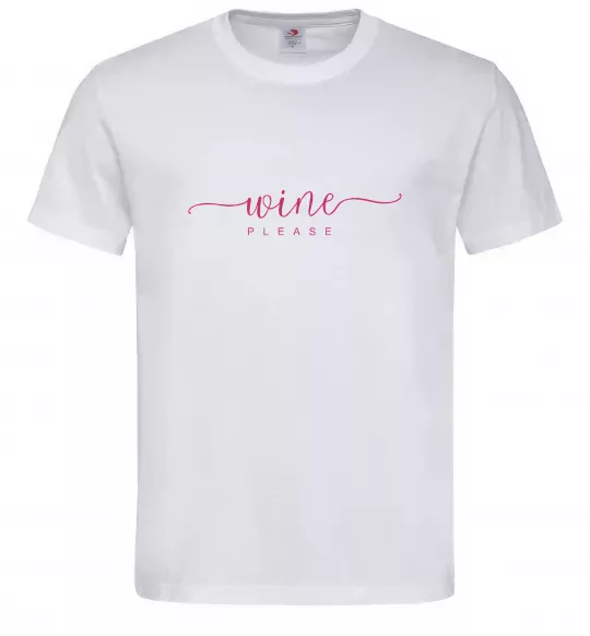 Мужская футболка Wine please Белый фото