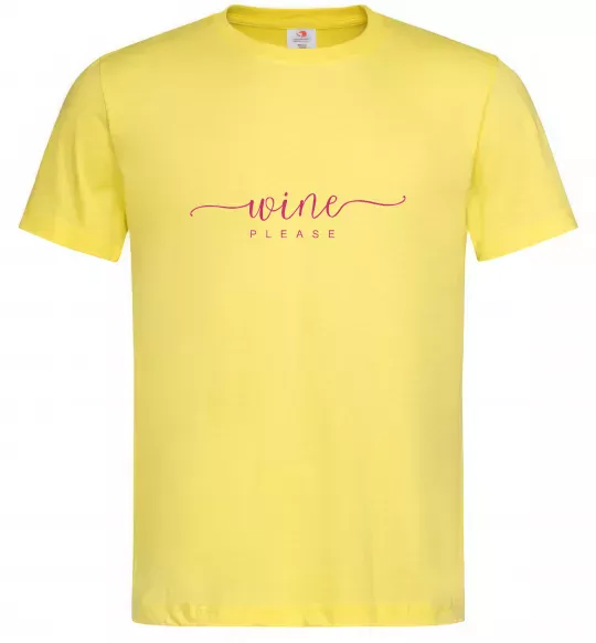 Мужская футболка Wine please Лимонный фото