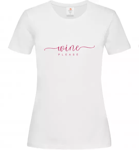 Жіноча футболка Wine please Білий фото