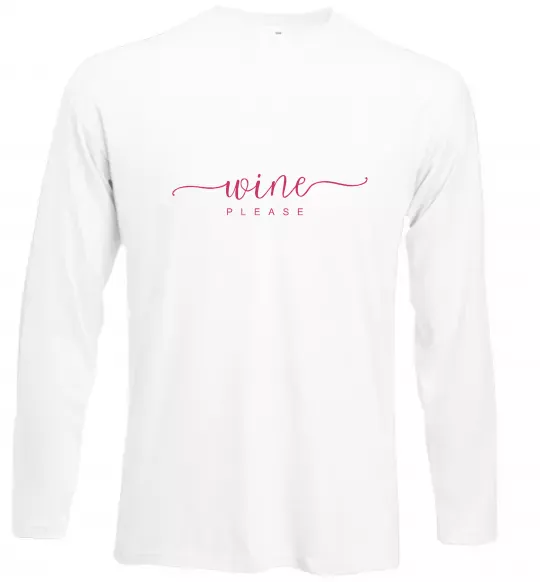 Лонгслив Wine please Белый фото