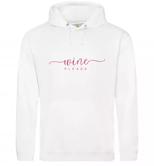 Мужская толстовка (худи) Wine please Белый фото