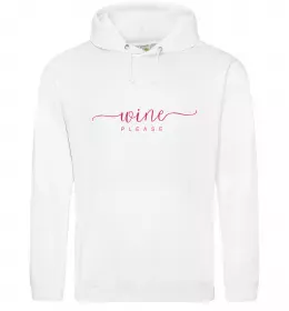 Мужская толстовка (худи) Wine please Белый фото