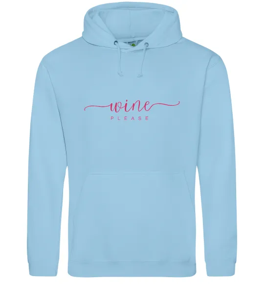 Мужская толстовка (худи) Wine please Голубой фото