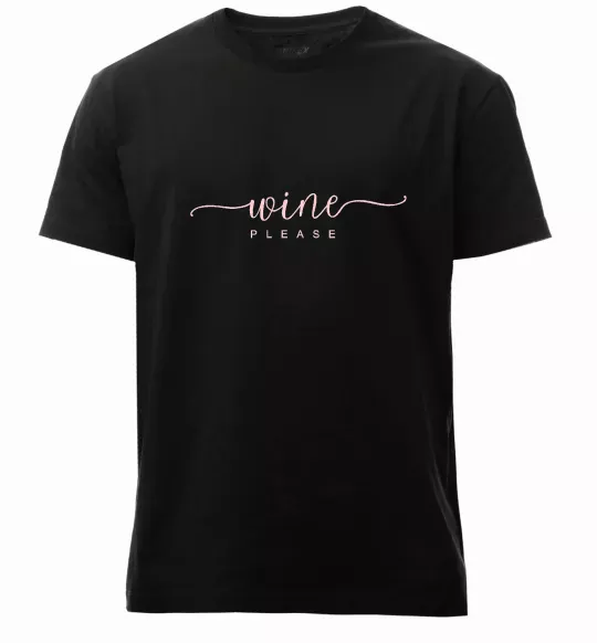 Мужская премиум футболка Wine please Черный фото