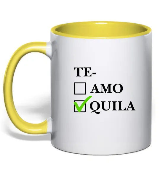 Чашка с цветной ручкой Te-quila Лимонный фото