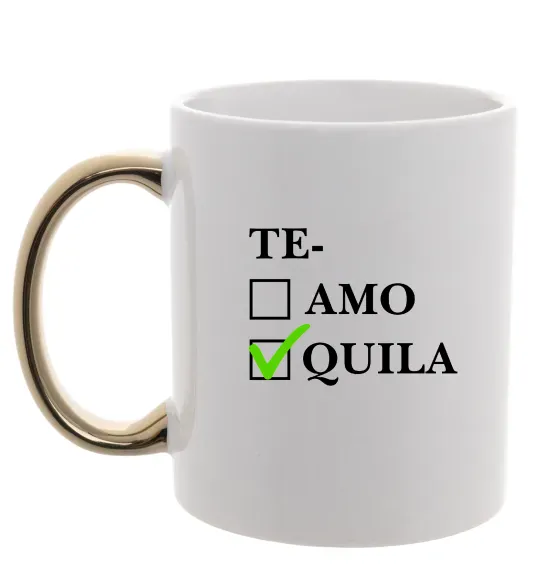 Чашка с цветной ручкой Te-quila Золото фото