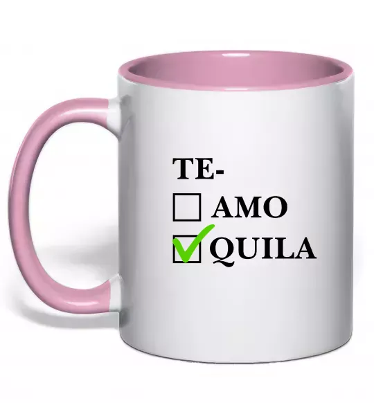 Чашка с цветной ручкой Te-quila Нежно розовый фото