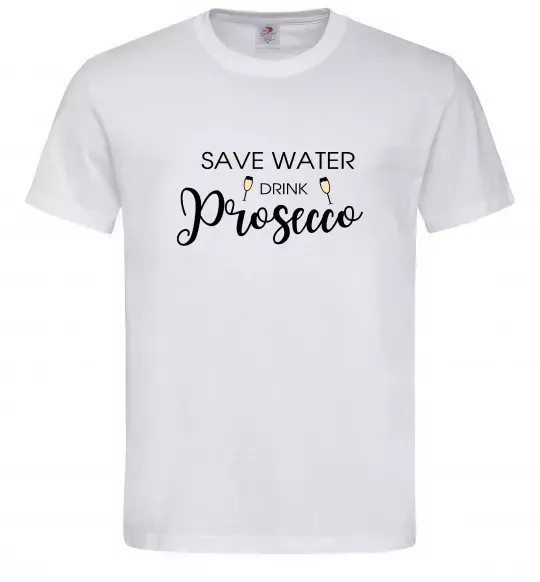 Чоловіча футболка Save water, drink prosecco Білий фото