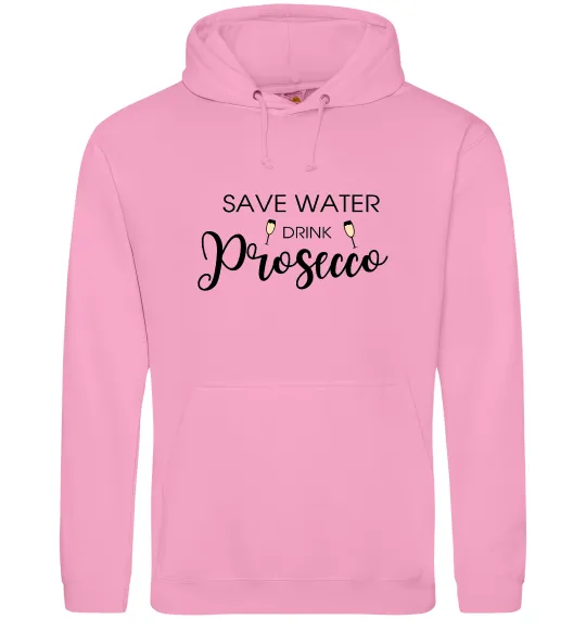 Чоловіча толстовка (худі) Save water, drink prosecco Рожевий фото