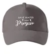 Кепка Save water, drink prosecco Серый фото