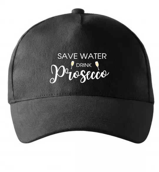 Кепка Save water, drink prosecco Черный фото