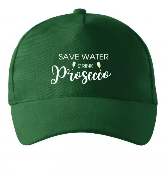 Кепка Save water, drink prosecco Темно-зеленый фото