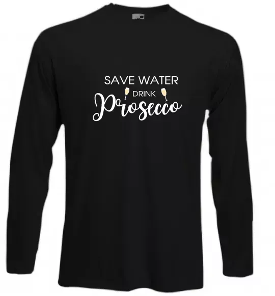 Лонгслив Save water, drink prosecco Черный фото