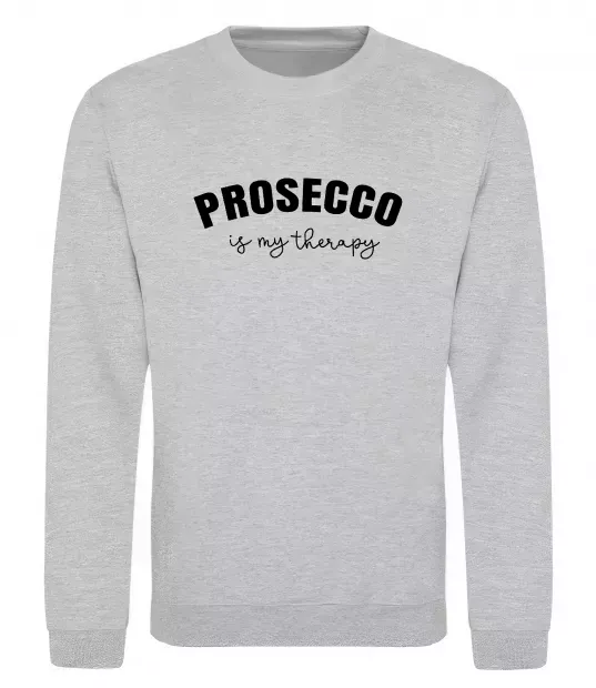 Світшот Prosseco is my therapy Сірий меланж фото