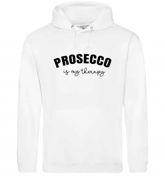Мужская толстовка (худи) Prosseco is my therapy Белый фото