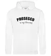 Женская толстовка (худи) Prosseco is my therapy Белый фото