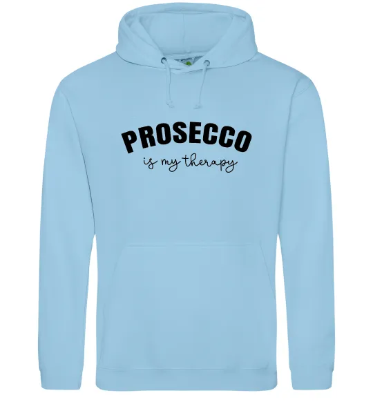 Женская толстовка (худи) Prosseco is my therapy Голубой фото