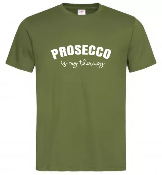 Чоловіча футболка Prosseco is my therapy Оливковий фото