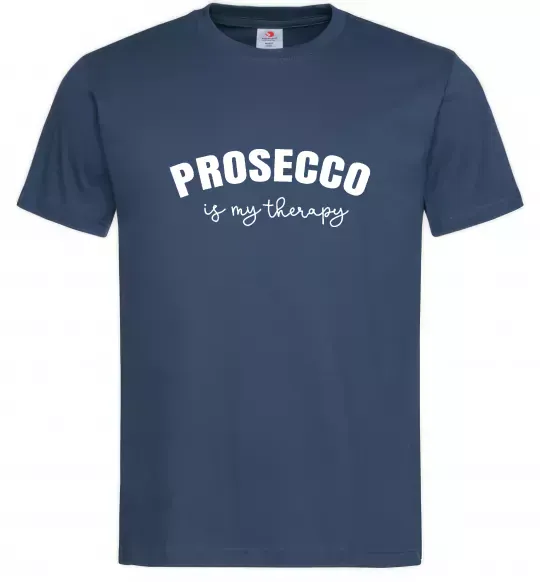 Чоловіча футболка Prosseco is my therapy Темно-синій фото