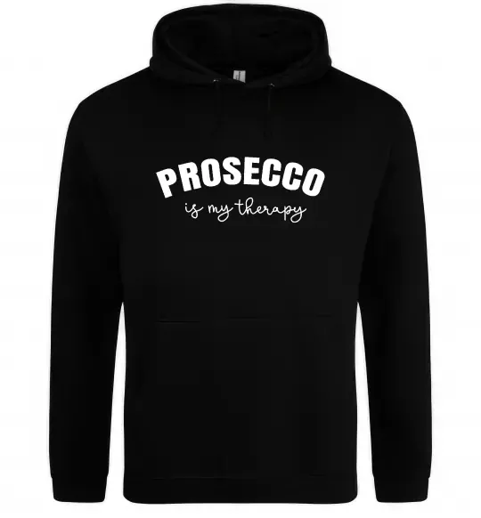 Женская толстовка (худи) Prosseco is my therapy Черный фото