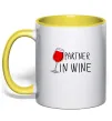 Чашка с цветной ручкой Partner in wine Лимонный Чашка с цветной ручкой Partner in wine Лимонный фото