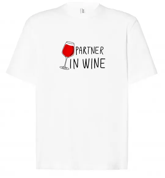 Футболка Оверсайз Partner in wine Белый фото